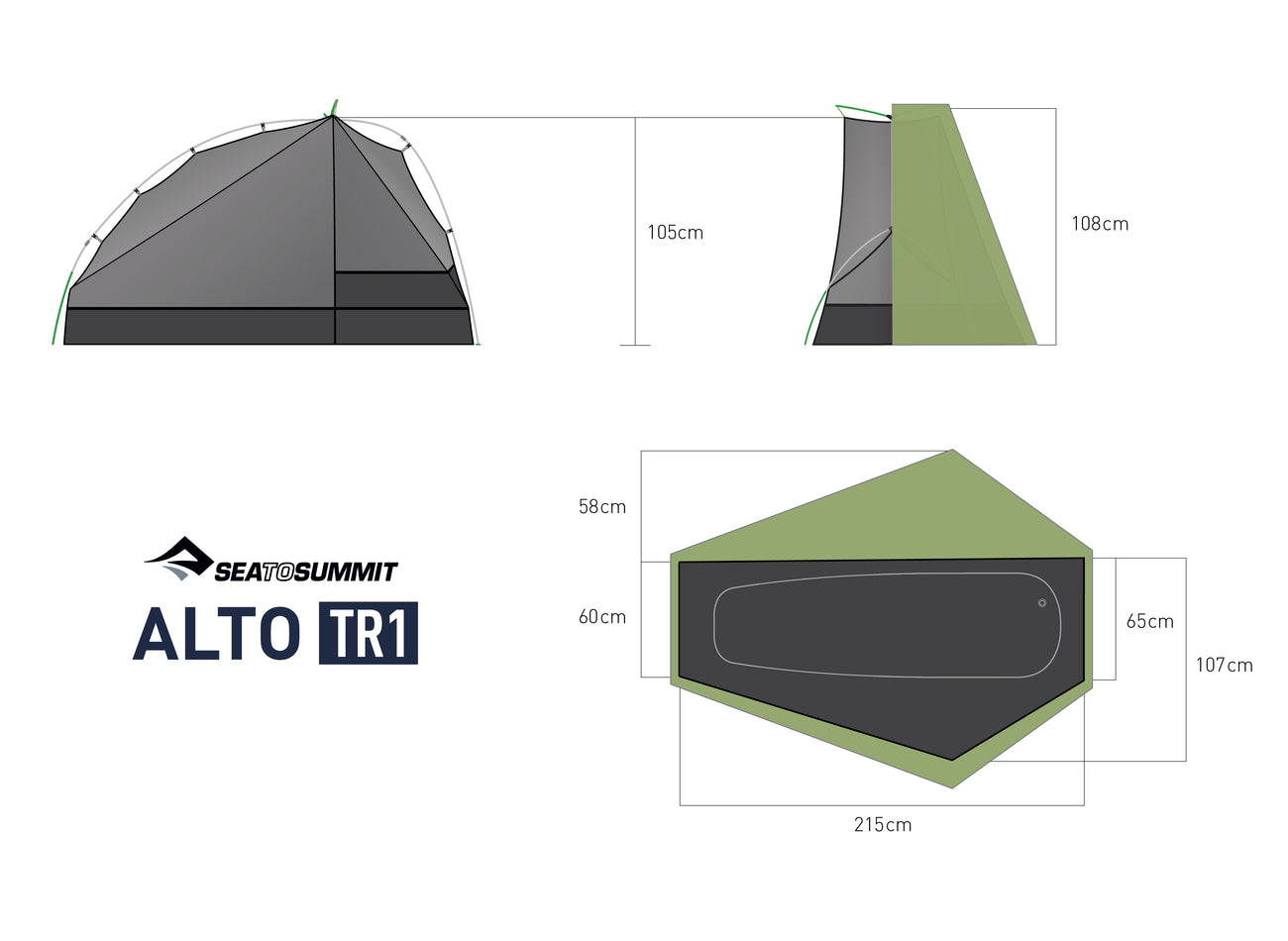 1 Person || Alto Semi-Free Standing Ultralight Tent