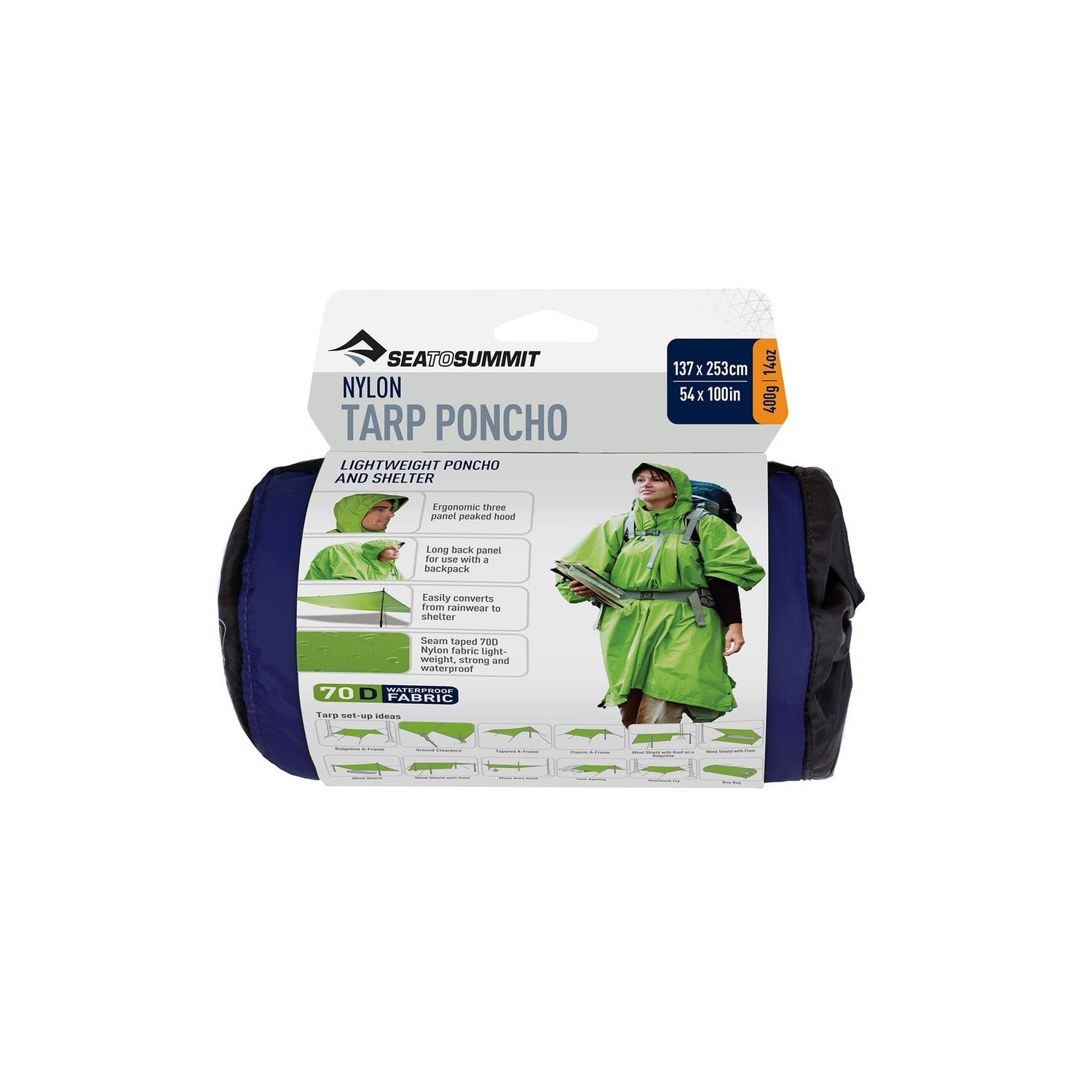 One Size / Royal Blue || Nylon Tarp Poncho