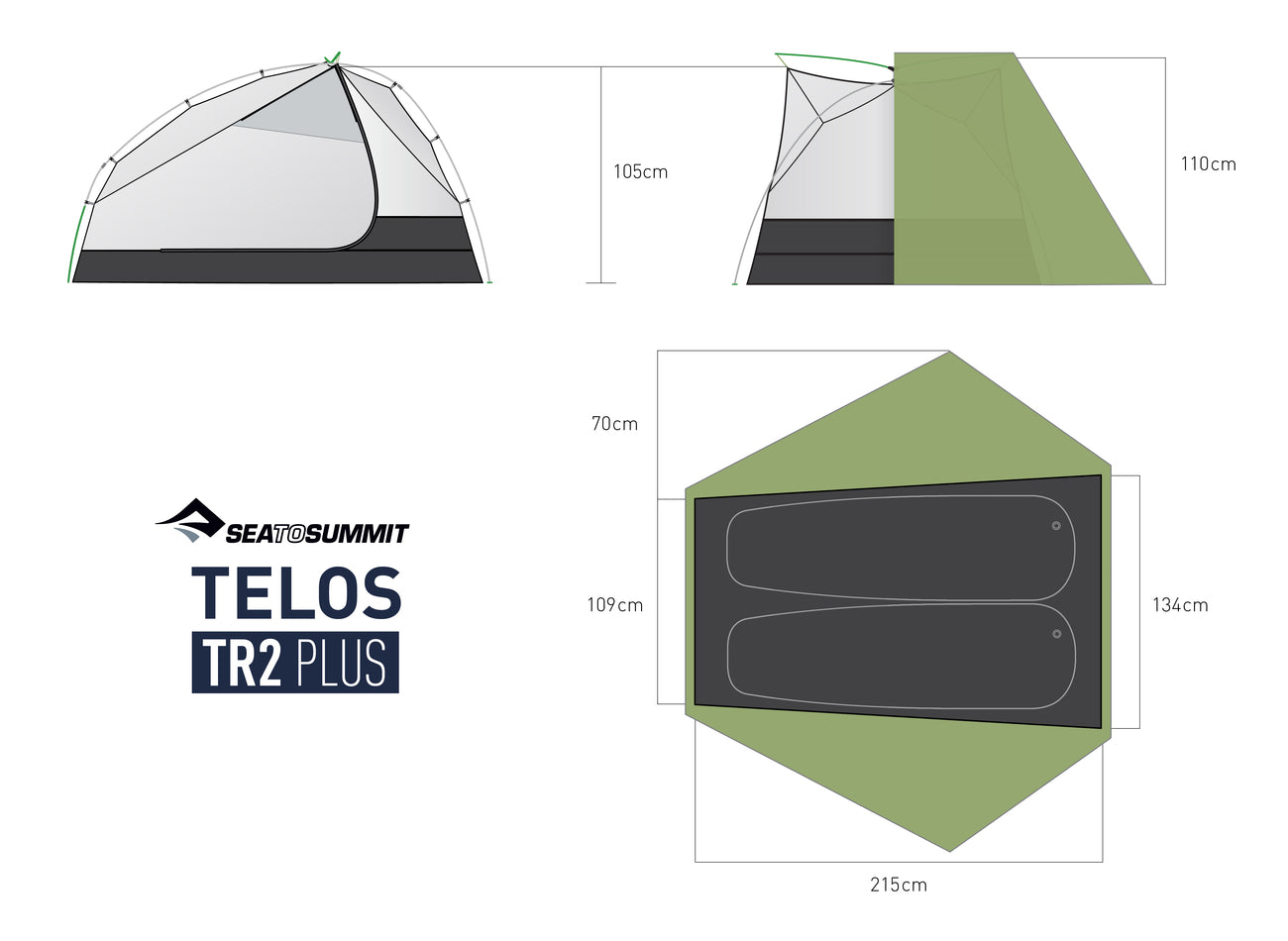 2 Person || Telos Plus Freestanding Ultralight Tent