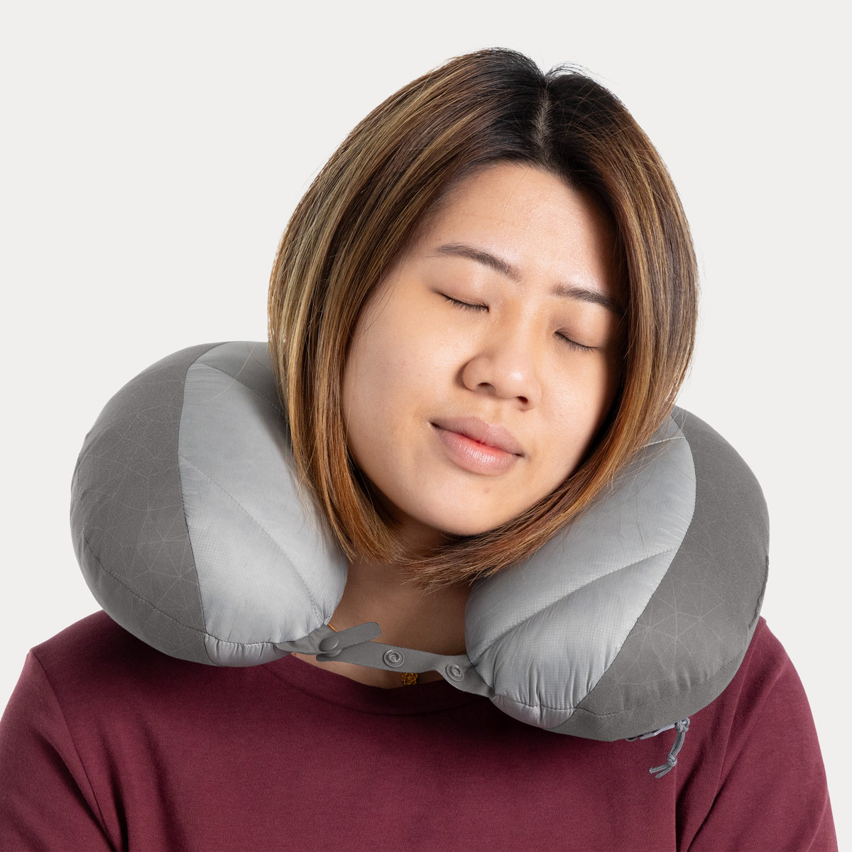 Neutral Grey || Aeros Down Travel Pillow