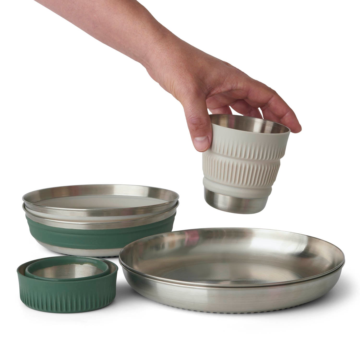 Detour Stainless Steel Collapsible Dinnerware Set - [6 Piece]