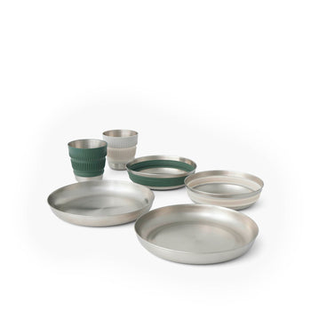 Detour Stainless Steel Collapsible Dinnerware Set - [6 Piece]