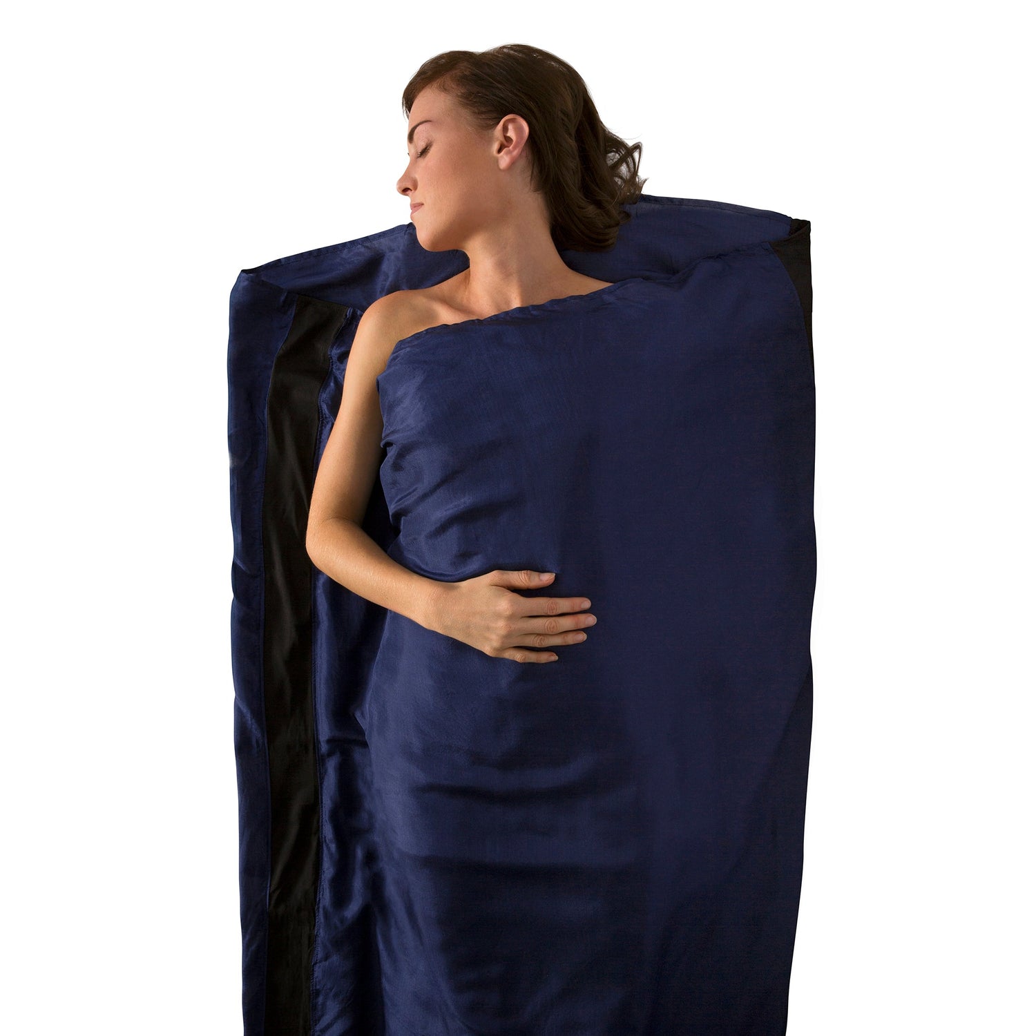 Long Rectangular || Premium Silk Travel Liner in Navy Blue