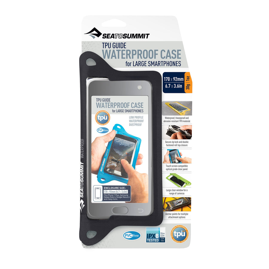 Large || TPU Guide Waterproof Case for Smartphones in Black